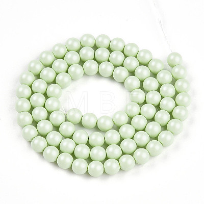 Baking Painted Pearlized Glass Pearl Bead Strands HY-N002-5mm-B02-1