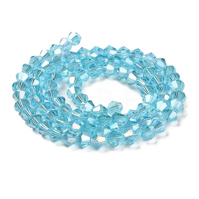 Transparent Electroplate Glass Beads Strands GLAA-F029-4mm-A20-1