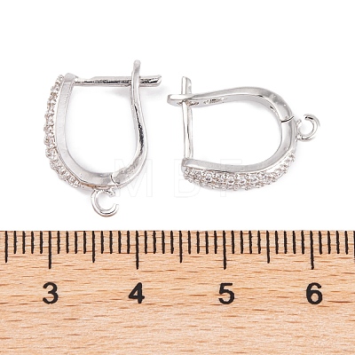 Rack Plating Brass Cubic Zirconia Hoop Earring Findings KK-S374-04P-03-1