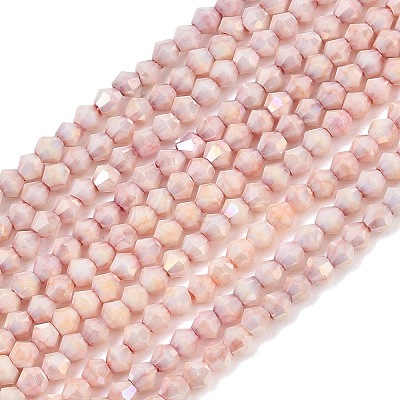 Electroplate Bicone Glass Beads Strands GL-T021-2.5x3mm-16-20-1