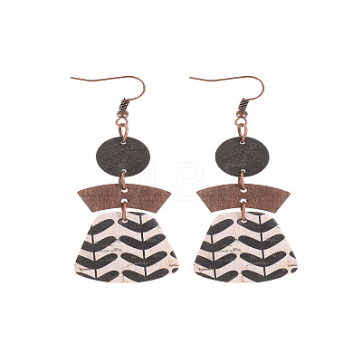 Alloy with Imitation Leather Dangle Earrings FS-WG30D02-10-1