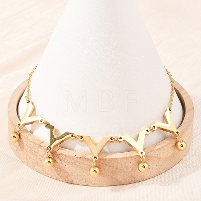 304 Stainless Steel Link Anklets BJEW-H643-07G-1