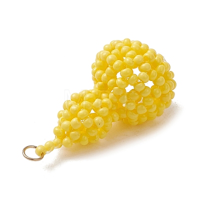Glass Seed Beaded Pendants PALLOY-MZ01355-1