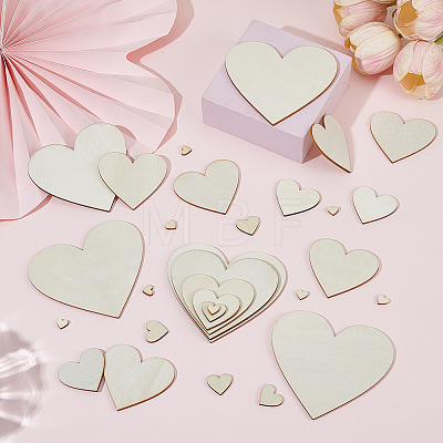 200Pcs 6 Styles Unfinished Wood Cutouts DIY-GO0003-36-1