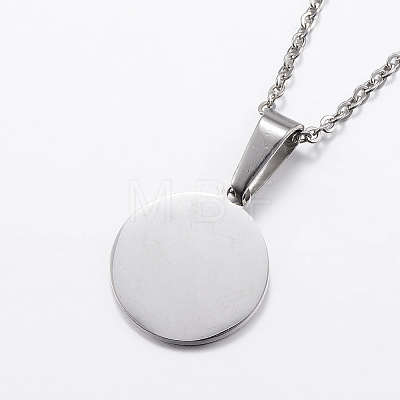 304 Stainless Steel Pendant Necklaces NJEW-J053-03P-1