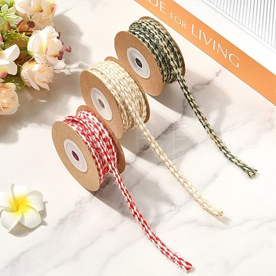 3 Rolls 3 Colors Braided Jute Twine OCOR-CJ0004-13-1