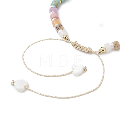 Natural Freshwater Shell & Mixed Gemstone Braided Bead Bracelets for Women BJEW-JB12717-1