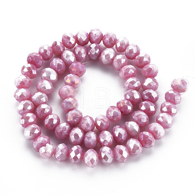 Opaque Baking Painted Glass Beads Strands EGLA-N006-010A-B02-1