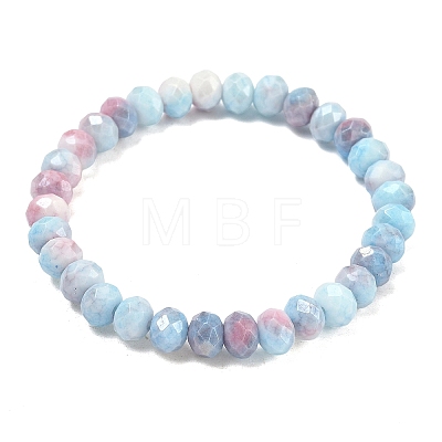 AB Color Faceted Rondelle Glass Beaded Stretch Bracelets for Women BJEW-PH01820-10-1
