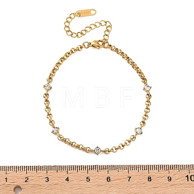 304 Stainless Steel Cubic Zirconia Link Bracelets SA-CBA8C9C-04A-G-1
