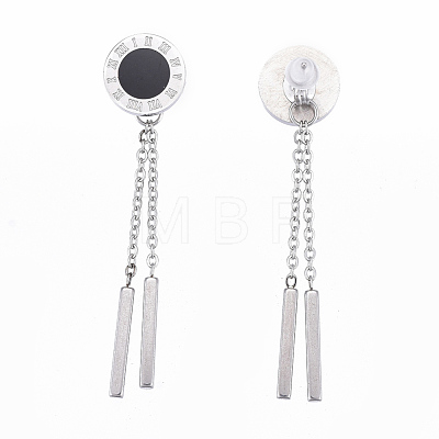 304 Stainless Steel Chain Tassel Earrings EJEW-I248-40-1