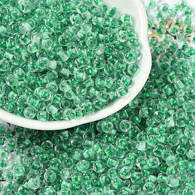 Transparent Inside Colours Glass Seed Beads SEED-A032-04G-1