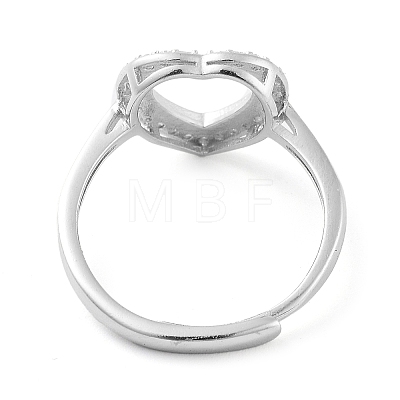 Heart Adjustable 925 Sterling Silver Ring Components STER-G042-05P-1