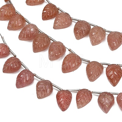 Natural Strawberry Quartz Carved Beads Strands GG-CBA0C95-E02-01-1