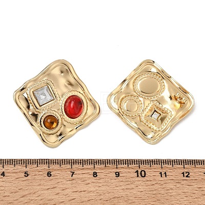 304 Stainless Steel Rhinestone Stud Earrings SA-CBAF6AD-26G-B-1