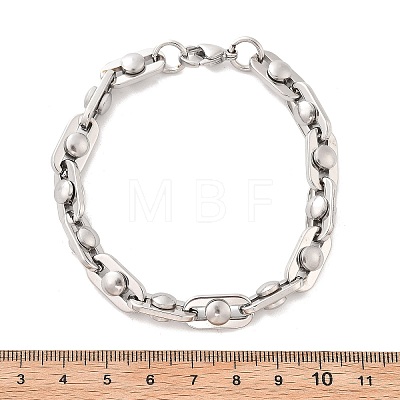 304 Stainless Steel Oval Link Chain Bracelets for Women Men BJEW-F488-29P-1