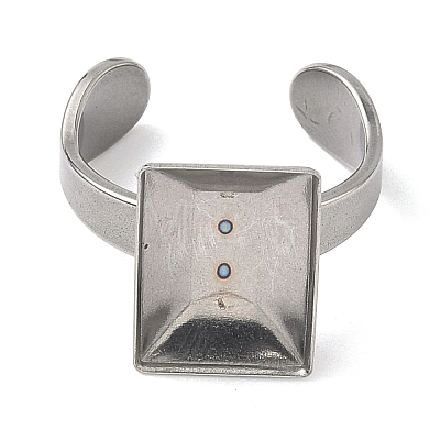 304 Stainless Steel Cuff Ring Findings STAS-B126-08P-1