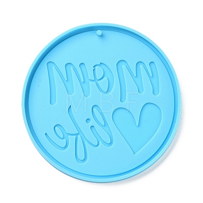 DIY Mother's Day Theme Flat Round Pendant Silicone Molds SIMO-H010-02C-1