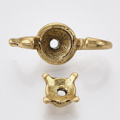 Tibetan Style Alloy Bead Frames TIBEB-N005-08AG-RS-1