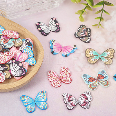 90Pcs 9 Colors Handmade Polymer Clay Pendants CLAY-TA0001-22-1