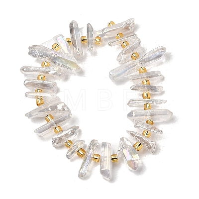 Electroplated Natural Quartz Crystal Beads Strands G-F800-F11-A-1
