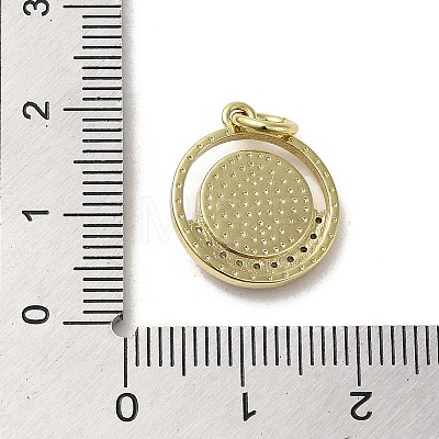 Brass Micro Pave Cubic Zirconia Pendants KK-E092-16G-04-1