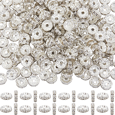 300Pcs Brass Rhinestone Spacer Beads RB-SP0001-02-1