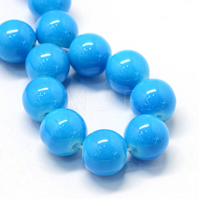 Baking Painted Glass Round Bead Strands DGLA-Q020-8mm-31-1