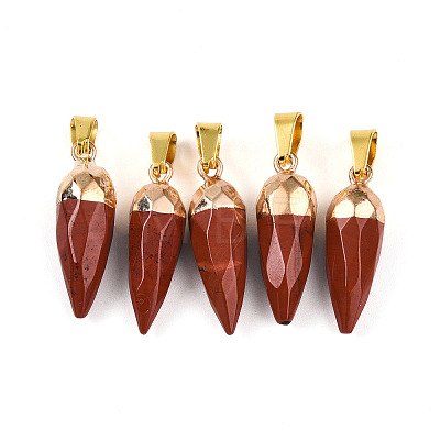 Natural Red Jasper Pendants G-N345-01E-1