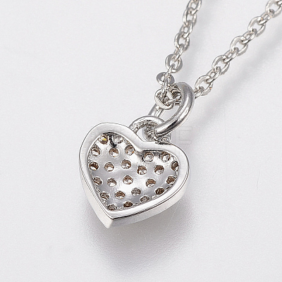 Brass Cubic Zirconia Pendant Necklaces LS-NJEW-H479-04P-1