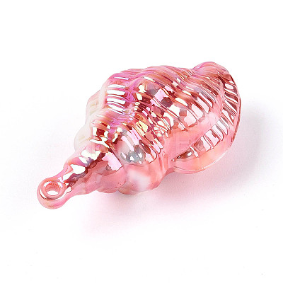 UV Plating Opaque Acrylic Shell Shape Big Pendants SACR-T018-35C-1
