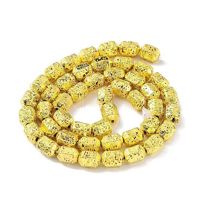 Electroplated Natural Lava Rock Beads Strands G-H303-A10-G02-1