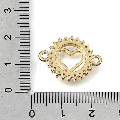 Brass Pave Clear Cubic Zirconia Ring Connector Charms KK-E802-10G-B-1