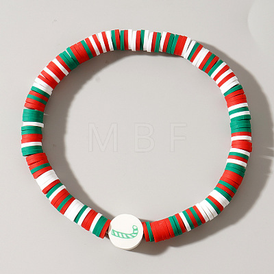 Christmas Polymer Clay Heishi & Acrylic Beads Stretch Bracelets for Women MC0425-7-1