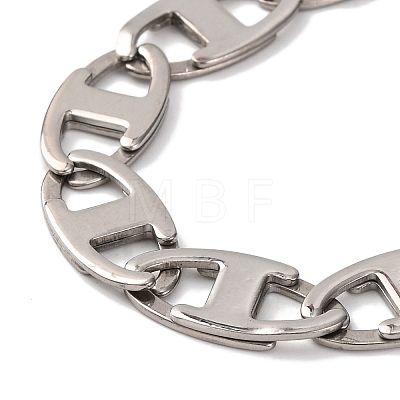 201 Stainless Steel Oval Mariner Link Chain Necklace NJEW-F222-37P-06-1