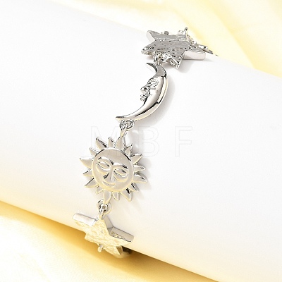 Brass Link Bracelets for Women BJEW-C118-01P-1