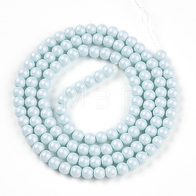 Baking Painted Pearlized Glass Pearl Bead Strands HY-N002-3mm-B01-1