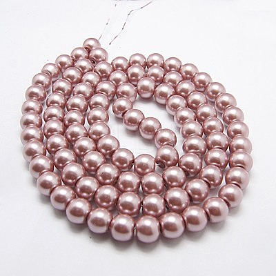 Glass Pearl Beads Strands X-HY-3D-B27-1