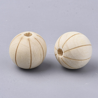 Natural Wood Beads WOOD-S053-44-1