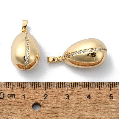 Brass Micro Pave Cubic Zirconia Pendants KK-D094-01G-1