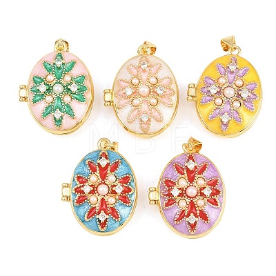 Brass Locket Pendants KK-D232-08G-1