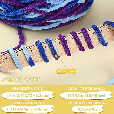 4 Bundles Polyester Yarn FB-FSB9EF-01C-1
