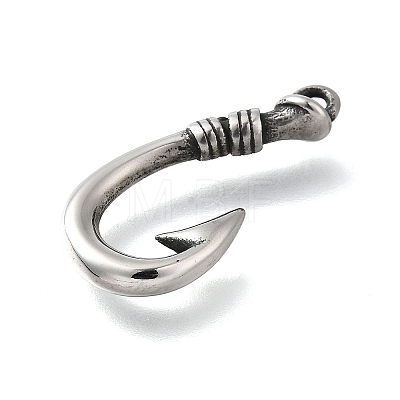 Non-Tarnish 304 Stainless Steel Hook Clasps STAS-C109-04AS-1