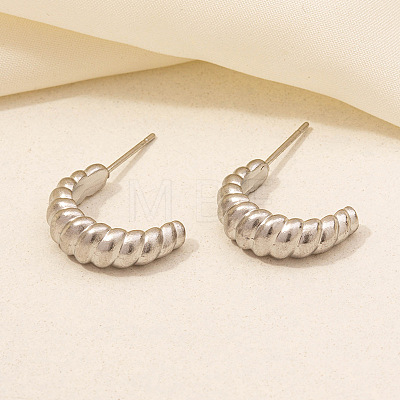 Stylish Irregular Stainless Steel Half Hoop Stud Earrings for Women CF3363-3-1