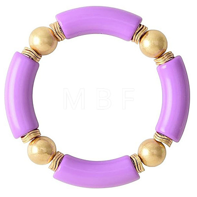 Fashionable Women's Chunky Curved Acrylic Tube Beads Stretch Bracelets AP8792-14-1