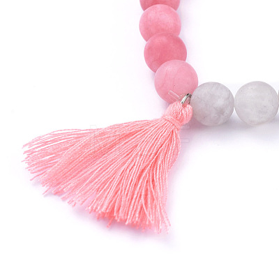 Cotton Thread Tassel Charm  Bracelets BJEW-JB05169-M-1