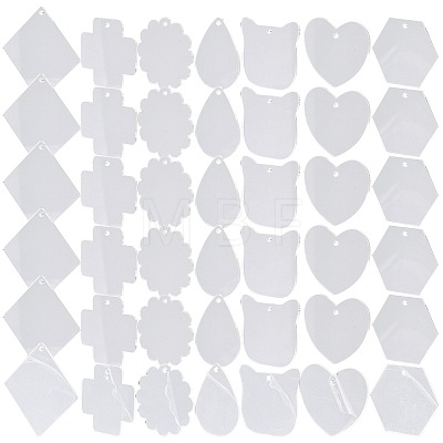 40Pcs Transparent Acrylic Disc Big Pendants ZXFQ-FS0001-01-1