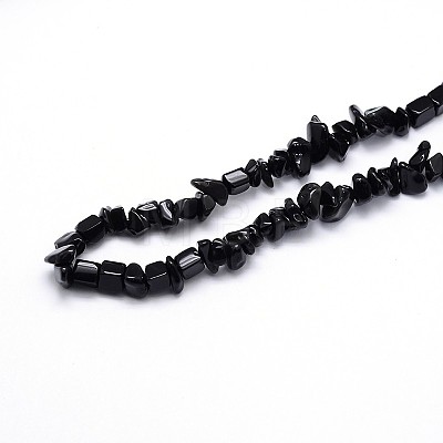 Natural Obsidian Beads Strands G-O049-C-35-1