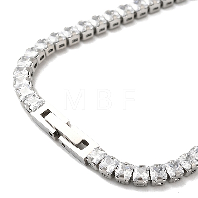 Clear Cubic Zirconia Tennis Bracelet BJEW-M301-01P-02-1