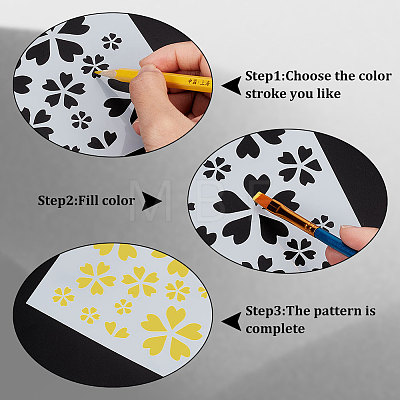 Gorgecraft 15 Styles PET Hollow Out Drawing Painting Stencils DIY-GF0007-43-1